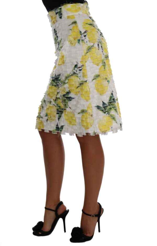 Dolce & Gabbana Lemon Print Fringe Pencil Skirt – Image 3