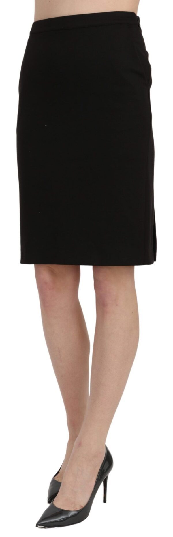 GF Ferre Chic High Waist Black Linen Skirt – Image 4