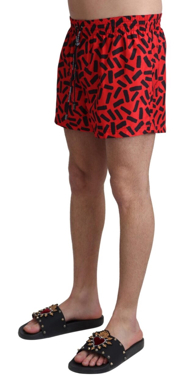 Dolce & Gabbana Radiant Red Drawstring Swim Trunks – Image 2