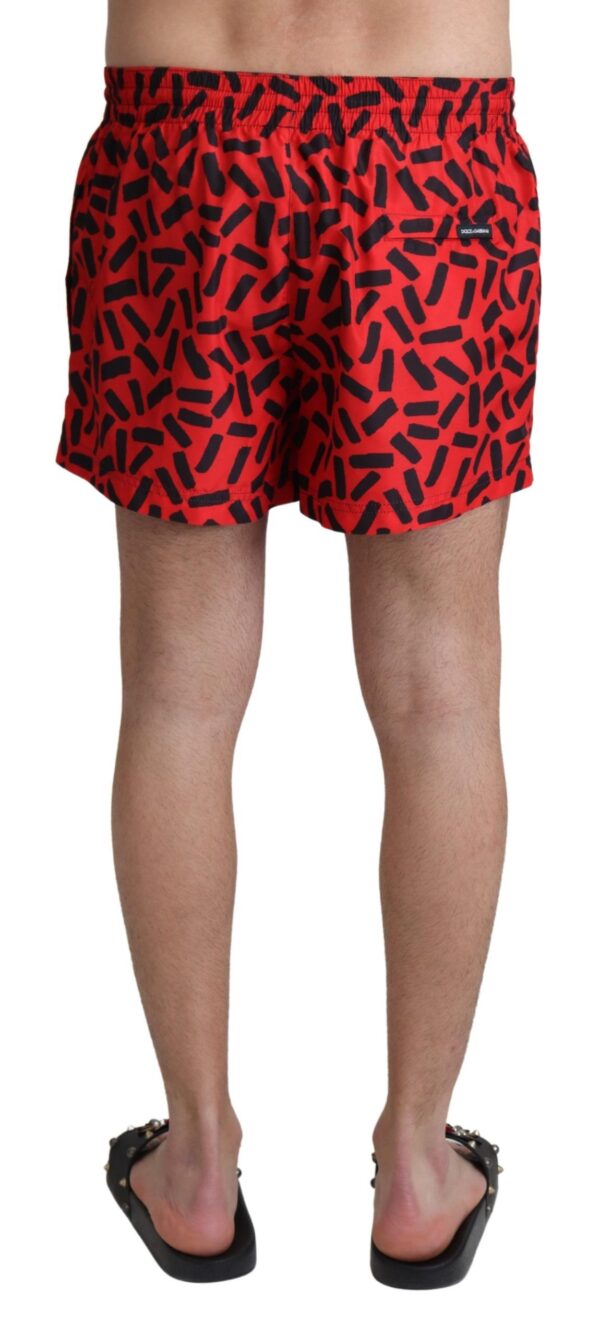 Dolce & Gabbana Radiant Red Drawstring Swim Trunks – Image 3