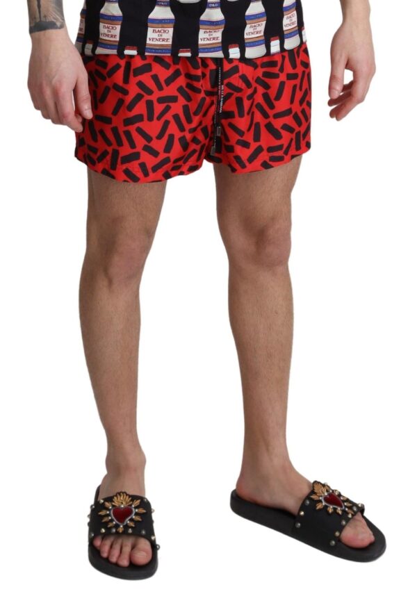 Dolce & Gabbana Radiant Red Drawstring Swim Trunks – Image 4