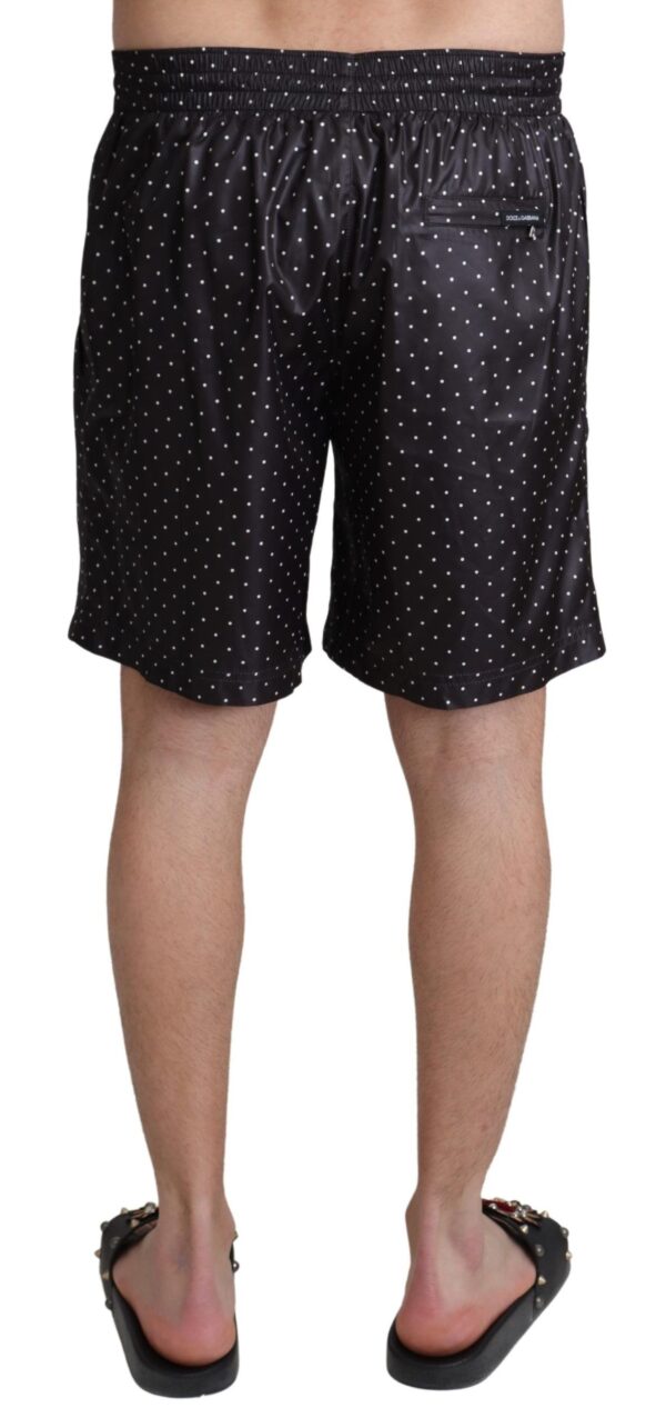 Dolce & Gabbana Chic Black Polka Dot Men's Swim Trunks – Image 3