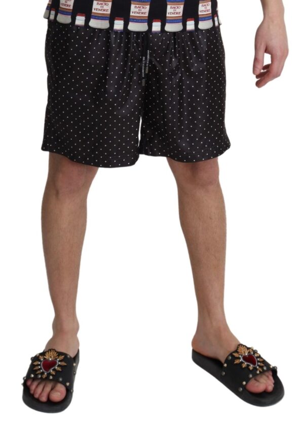 Dolce & Gabbana Chic Black Polka Dot Men's Swim Trunks – Image 4