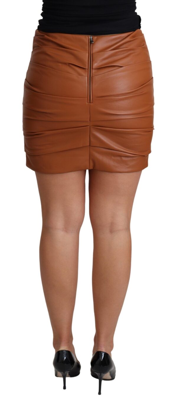 Dolce & Gabbana High Waist Chic Leather Skirt – Image 3