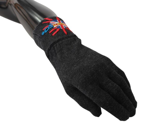 Dolce & Gabbana Gray Virgin Wool Unisex Gloves – Image 3