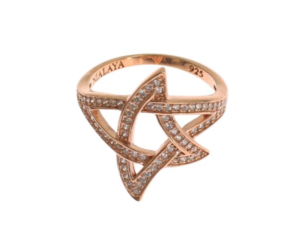 Nialaya Pink Gold Plated Silver CZ Crystal Ring – Image 9