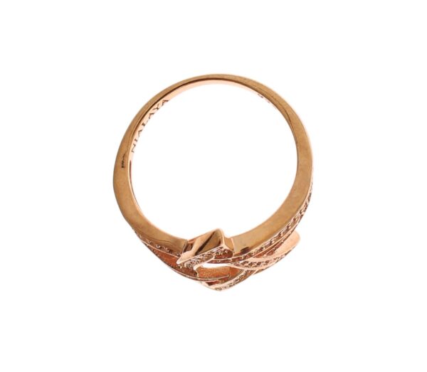 Nialaya Pink Gold Plated Silver CZ Crystal Ring – Image 2