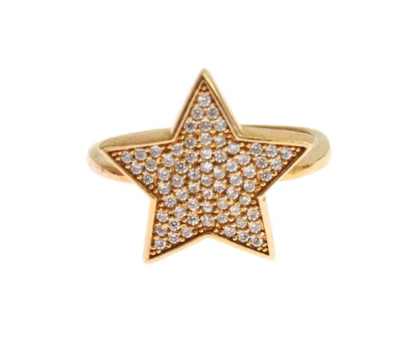 Nialaya Elegant Gold-Plated Sterling Silver Ring with CZ Crystals – Image 2