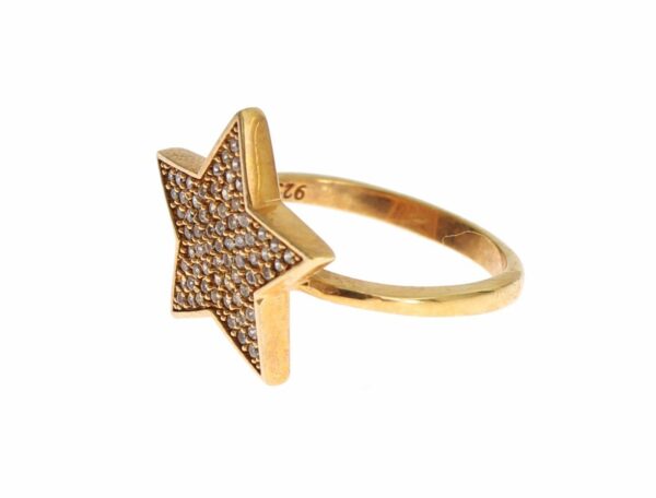 Nialaya Elegant Gold-Plated Sterling Silver Ring with CZ Crystals – Image 4