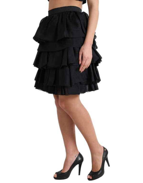 Dolce & Gabbana Elegant Tiered A-Line Mini Skirt – Image 2