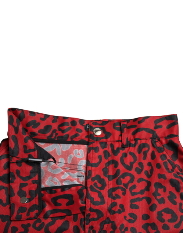 Dolce & Gabbana High Waist Red Leopard Mini Skirt – Image 5