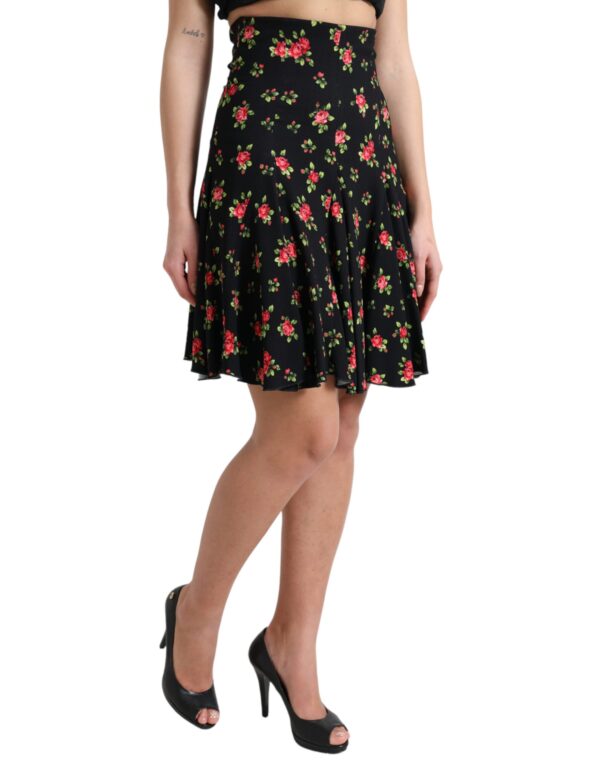 Dolce & Gabbana Floral A-Line Mini Skirt with High Waist – Image 2