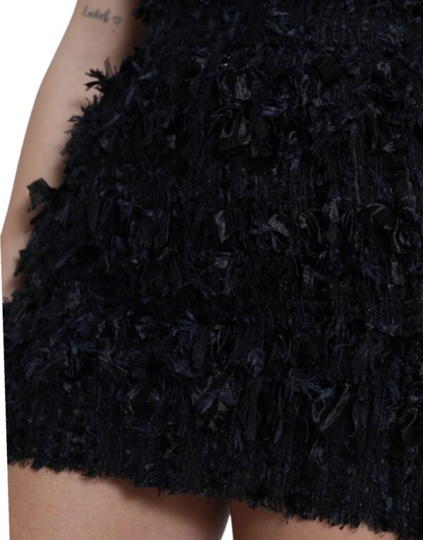 Dolce & Gabbana Elegant Textured High Waist Mini Skirt – Image 4