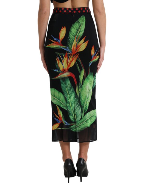 Dolce & Gabbana Floral High Waist Silk Midi Skirt – Image 3