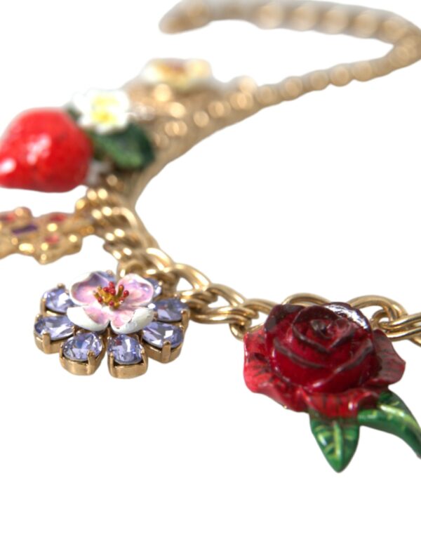 Dolce & Gabbana Gold Chain Rose Cross Strawberry Star Pendant Necklace – Image 7