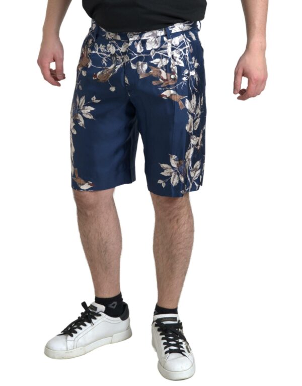 Dolce & Gabbana Silken Floral Bermuda Shorts in Blue – Image 3