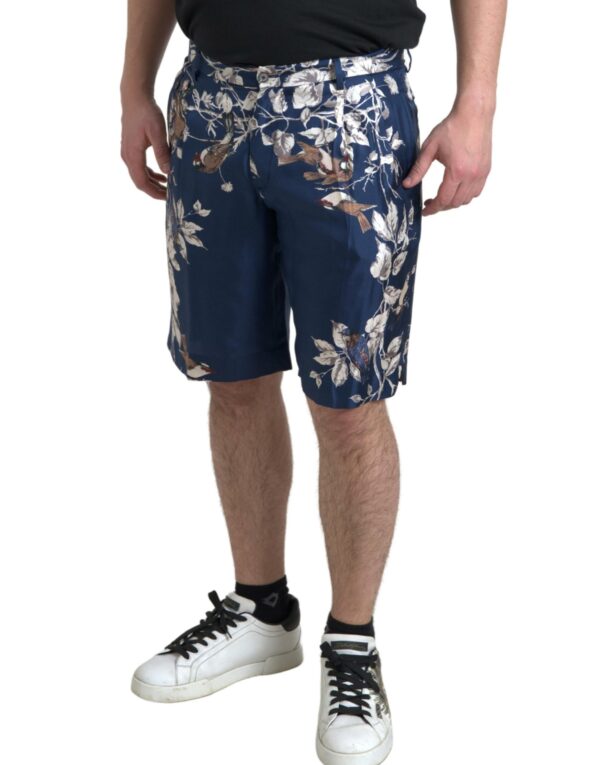 Dolce & Gabbana Silken Floral Bermuda Shorts in Blue – Image 4