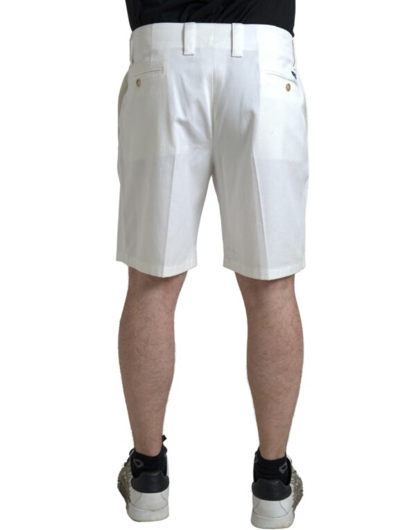 Dolce & Gabbana Elegant White Bermuda Denim Shorts – Image 2