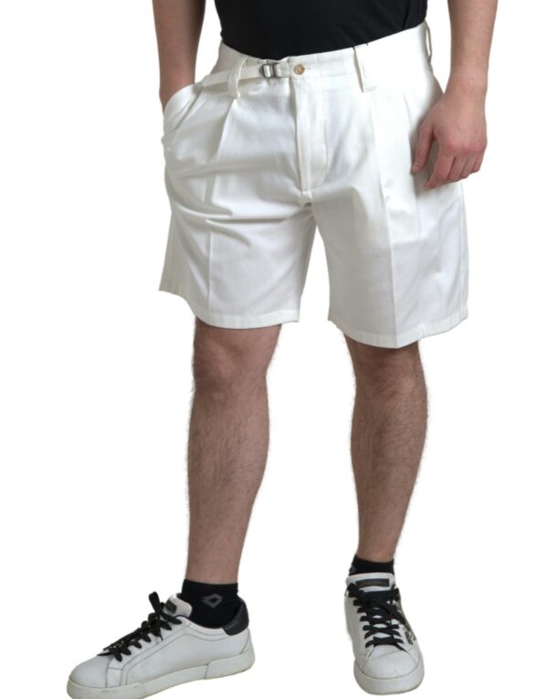 Dolce & Gabbana Elegant White Bermuda Denim Shorts – Image 3