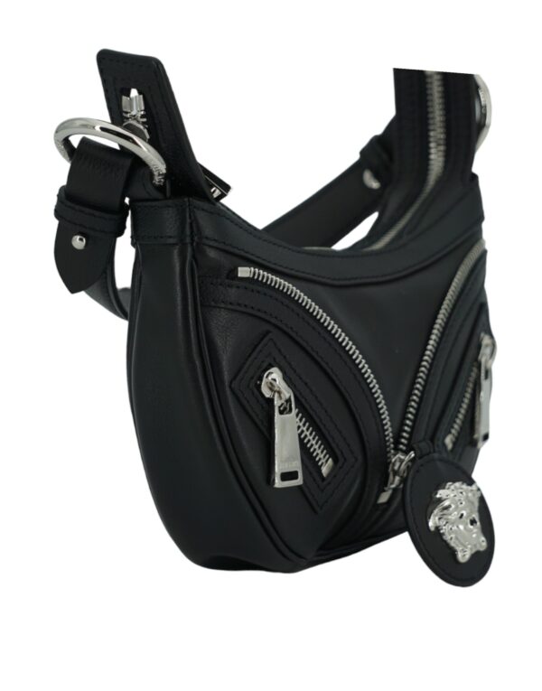 Versace Elegant Black Mini Hobo Shoulder Bag – Image 3