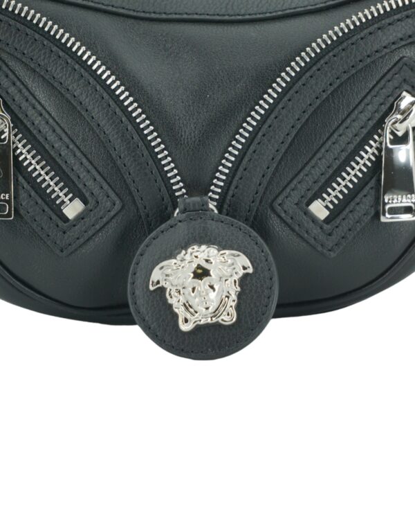 Versace Elegant Black Mini Hobo Shoulder Bag – Image 4