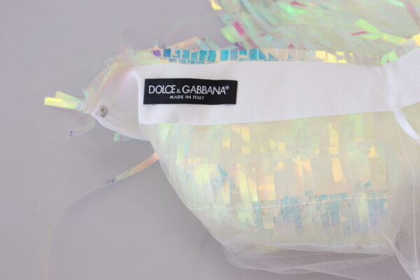 Dolce & Gabbana Iridescent Fringe Mini Skirt Mid Waist – Image 5