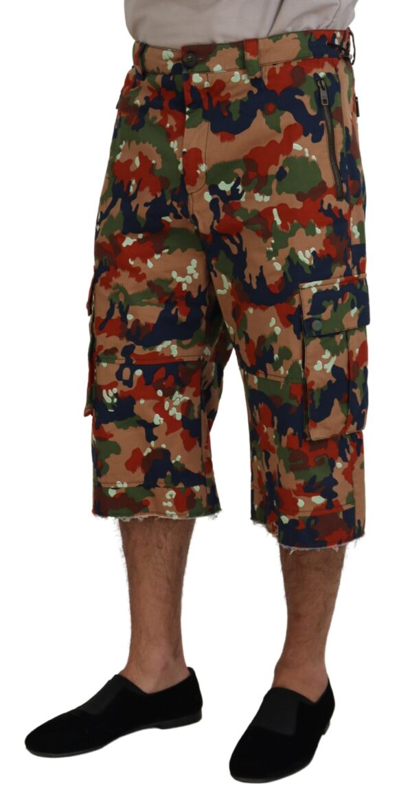 Dolce & Gabbana Italian Designer Multicolor Cargo Shorts – Image 2