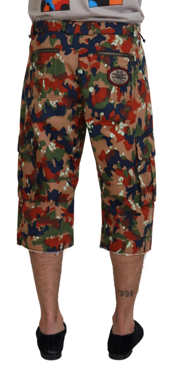 Dolce & Gabbana Italian Designer Multicolor Cargo Shorts – Image 3