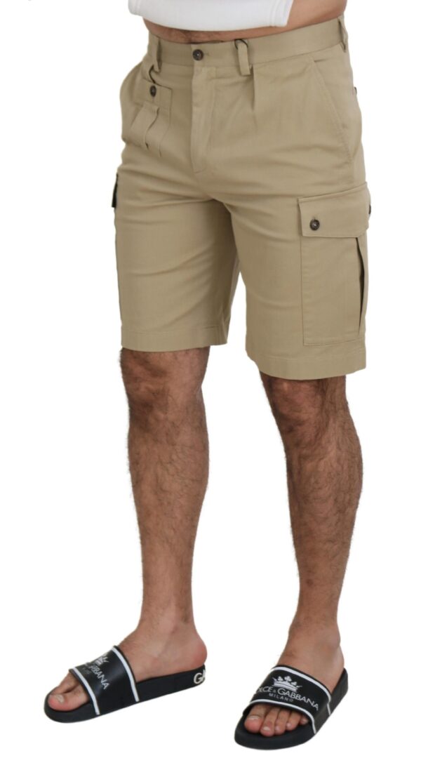 Dolce & Gabbana Elegant Beige Cotton Blend Designer Shorts – Image 3