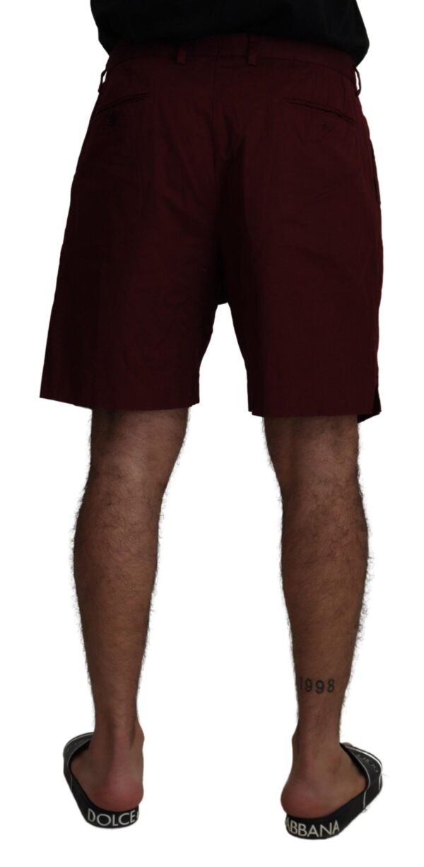 Dolce & Gabbana Elegant Maroon Cotton Blend Shorts – Image 3