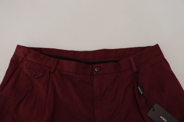 Dolce & Gabbana Elegant Maroon Cotton Blend Shorts – Image 5