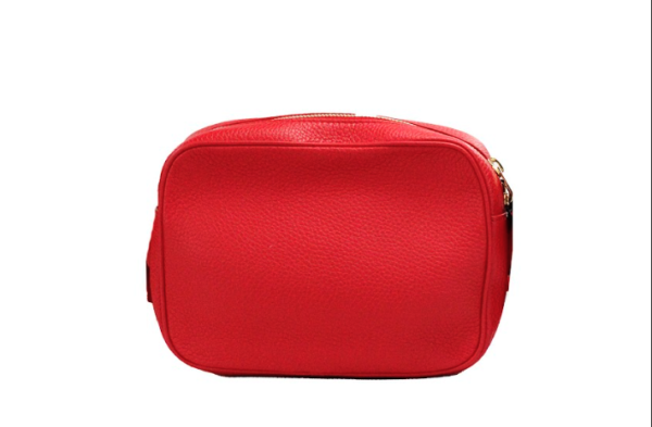 Burberry Small Branded Bright Red Grainy Leather Camera Crossbody Bag – Image 5