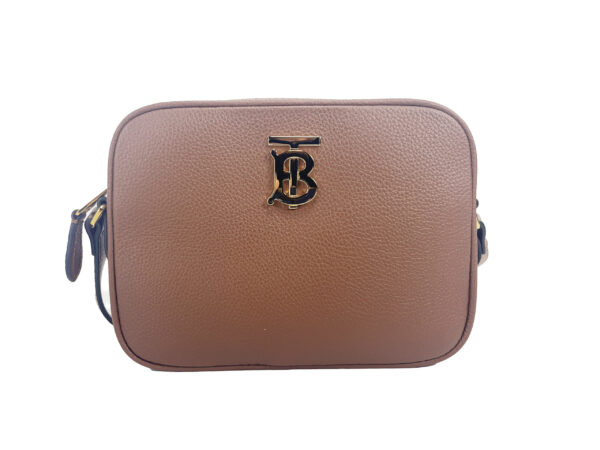 Burberry Small Leather Tan Camera Crossbody TB Logo Bag – Image 3