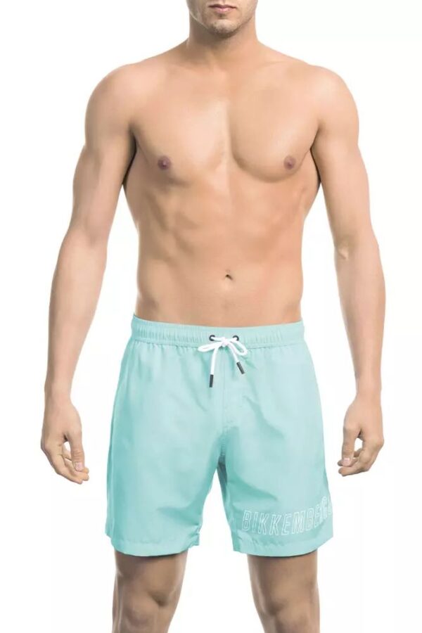 Bikkembergs Light Blue Polyester Men Swimwear