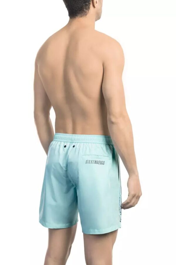 Bikkembergs Light Blue Polyester Men Swim Short – Image 2