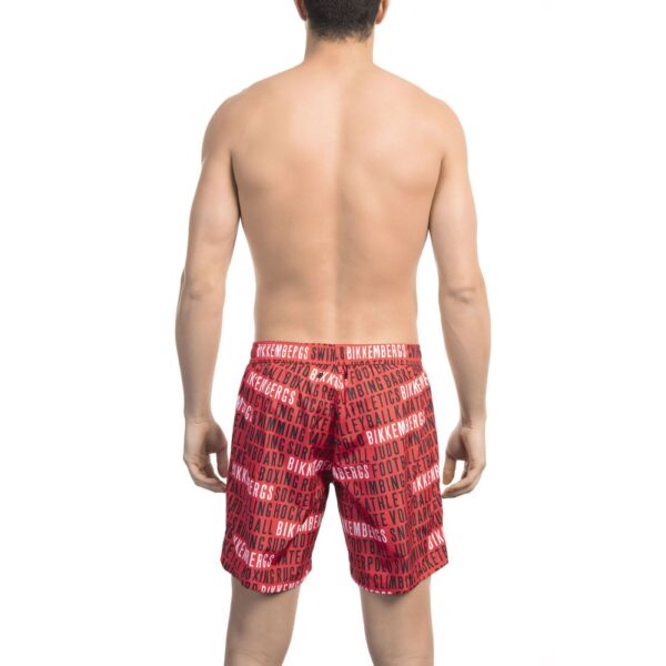 Bikkembergs Red Polyester Men Swim Short – Image 2