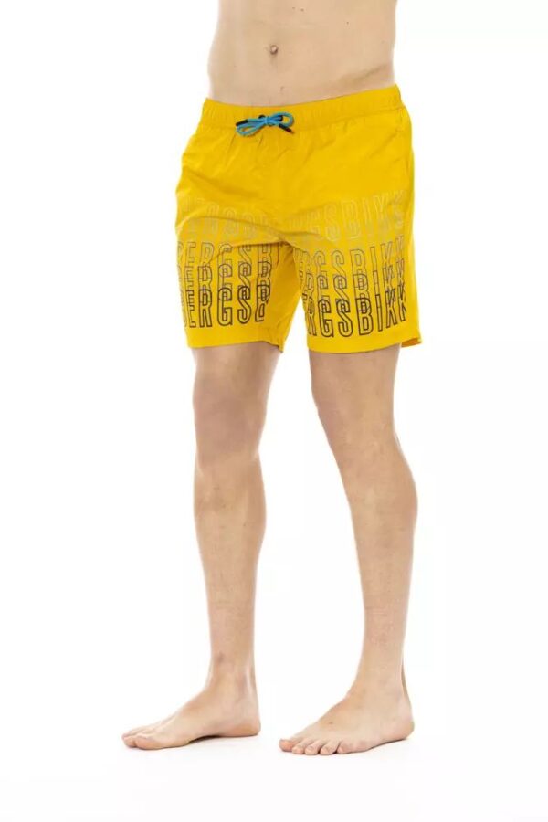 Bikkembergs Yellow Polyester Men Swim Short – Image 2