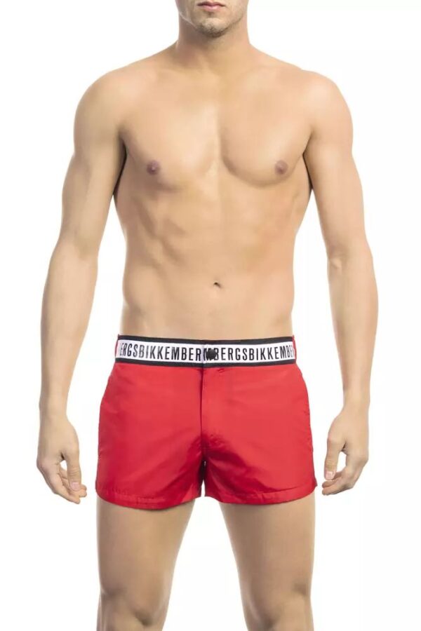 Bikkembergs Red Polyamide Men Swim Short