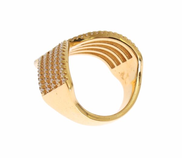 Nialaya Glamorous Gold Plated Crystal Ring – Image 5