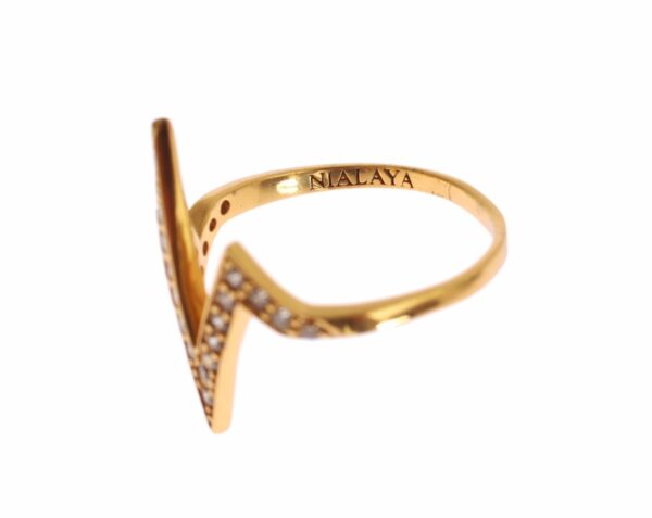 Nialaya Glamorous Gold Plated Sterling Silver Ring – Image 4