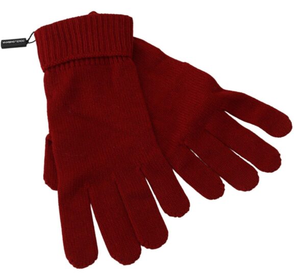 Dolce & Gabbana Elegant Red Cashmere Winter Gloves – Image 2