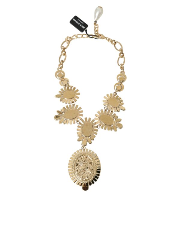 Dolce & Gabbana Gold ToneBrass PIETRE OVALI Crystal Embellished Necklace – Image 5