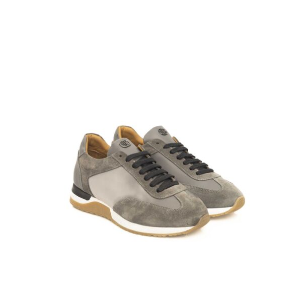 Cerruti 1881 Gray Leather Men Sneaker – Image 3