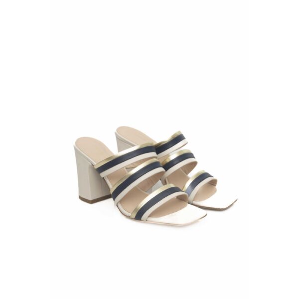 Cerruti 1881 White Goat Leather Women Sandal – Image 3