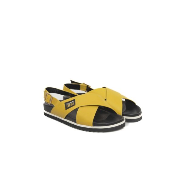 Cerruti 1881 Yellow Calf Leather Women Sandal – Image 3