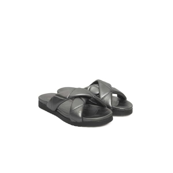 Cerruti 1881 Gray Sheepskin Women Sandal – Image 3