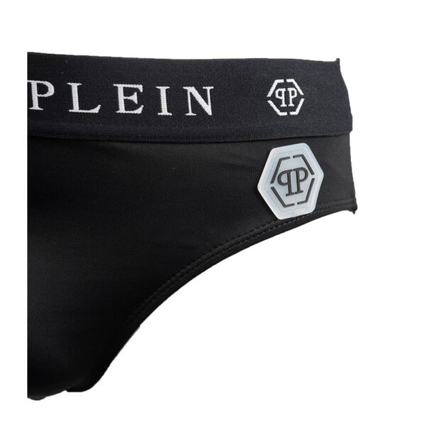 Philipp Plein Sleek Nylon Swim Briefs with Iconic Logo Detail – Image 3