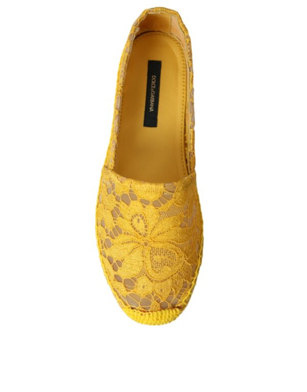 Dolce & Gabbana Yellow Taormina Lace Espadrille Loafers Flats Shoes – Image 8