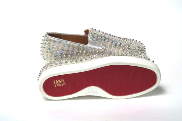 Christian Louboutin White Ab/Clear Ab Roller Boat Woman Flat Sneaker – Image 4