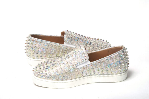 Christian Louboutin White Ab/Clear Ab Roller Boat Woman Flat Sneaker – Image 5